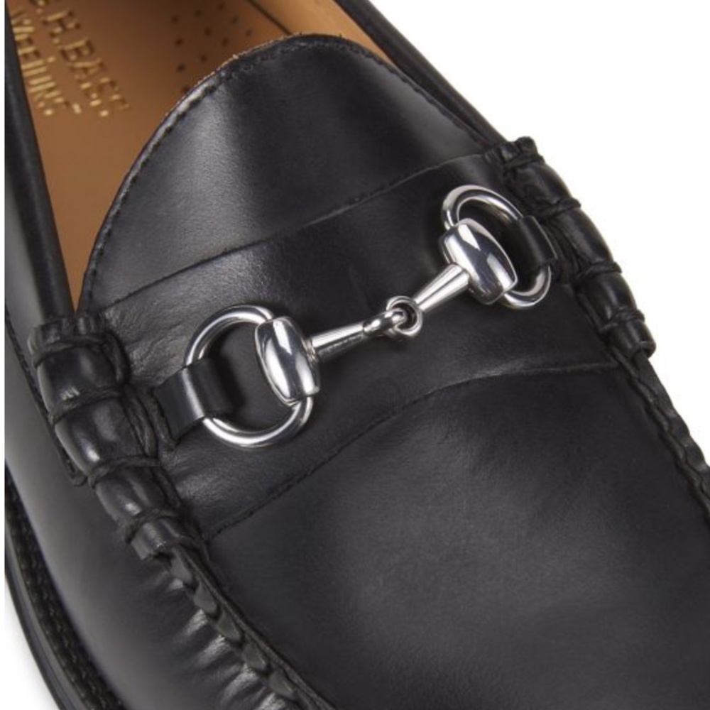 NWT G.H. BASS & CO LEATHER BUCKLE LOAFER - black/silver - Picture 4 of 4